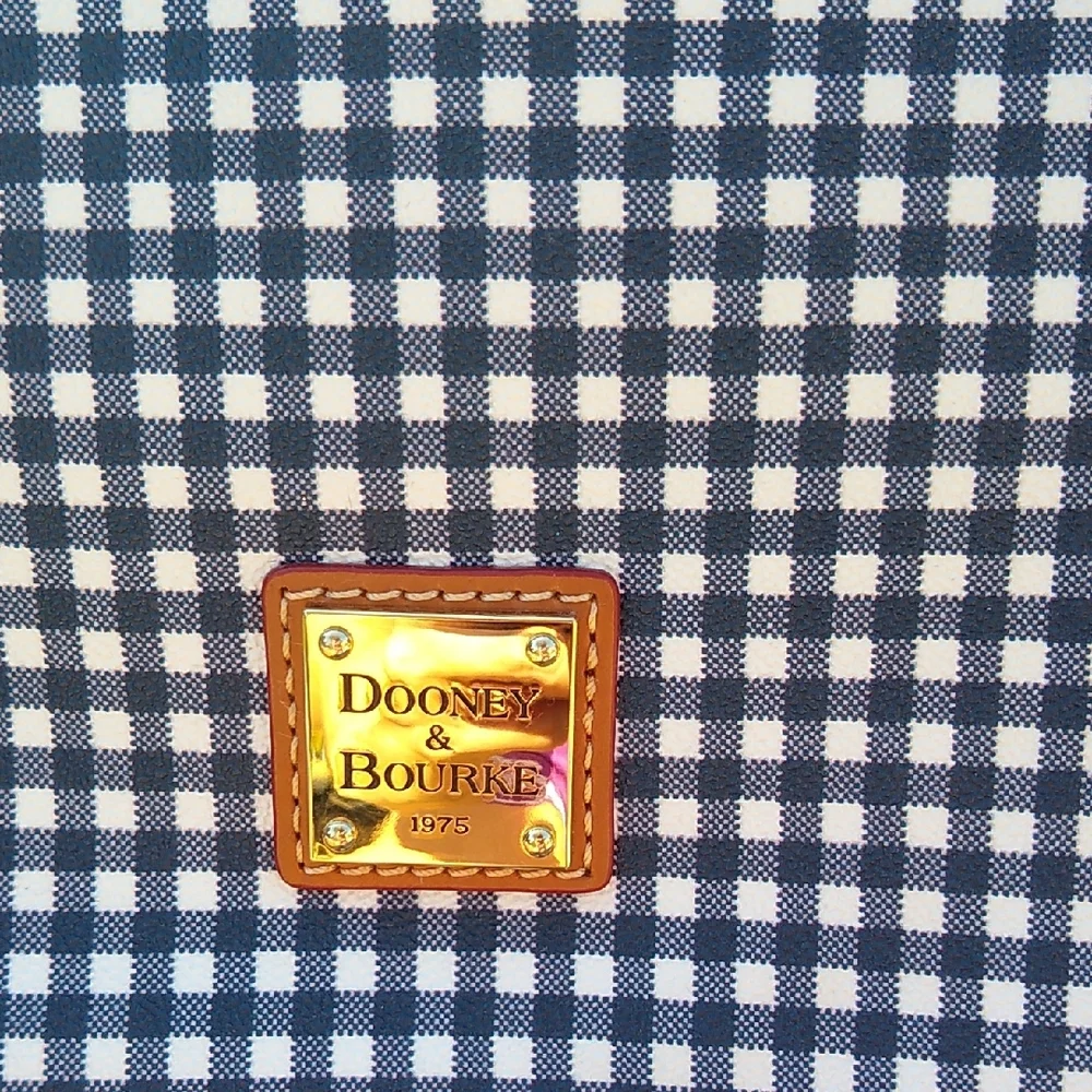 Dooney & Bourke Gingham Emily Tote Bag with Leather Handles NWOT!!! - Picture 3 of 16